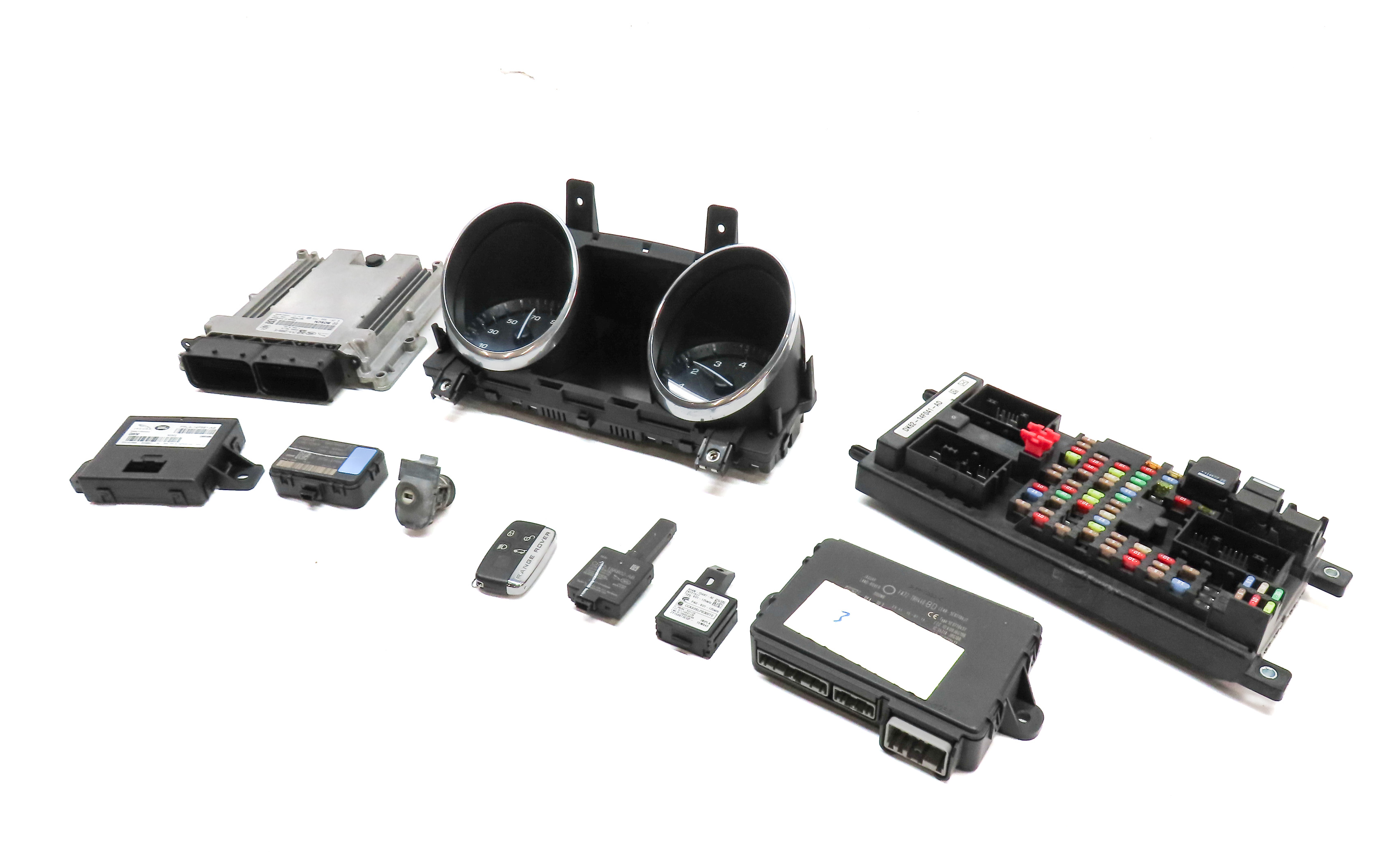 15 RANGE ROVER SPORT (L493) 3.0L SUPERCHARGED ENGINE IMMOBILIZER MODULE KEY SET — exact item pictured